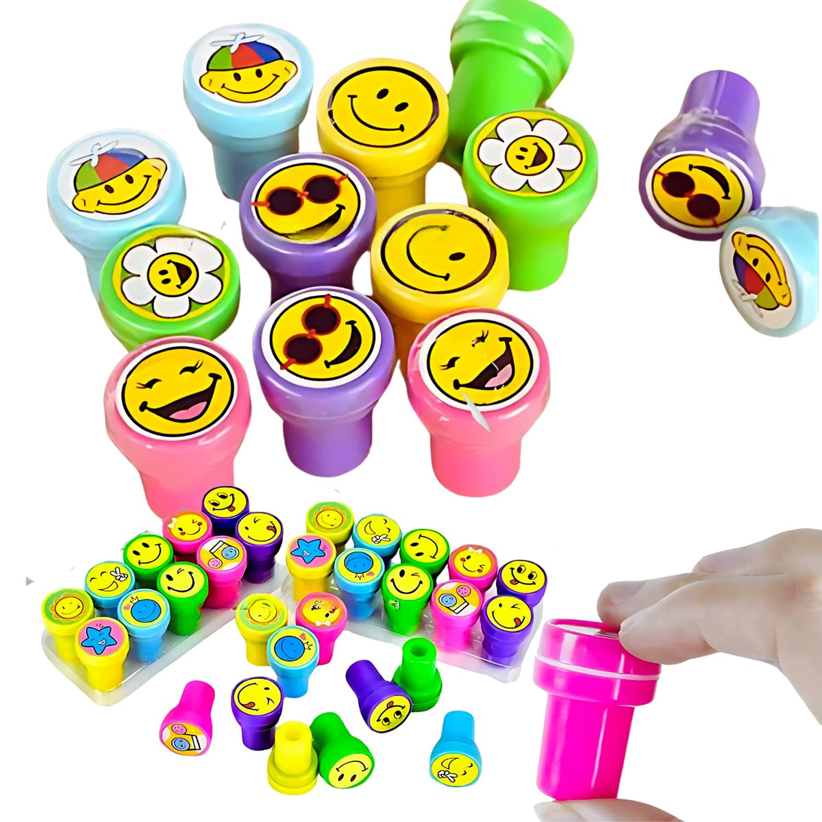 IncyWincy Smiley Stamps for Kids (Pack of 20), Birthday Return Gift, Creative Craft, Educational Set, Inspirational, SelfInking