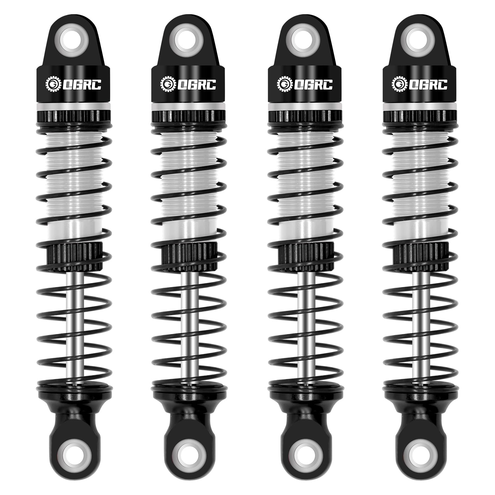 OGRC 59mm Shocks Absorber Oil Threaded Damper Threaded Shock Absorber for TRX4M 1/18 RC Crawler Upgrade Parts (Black Silver)