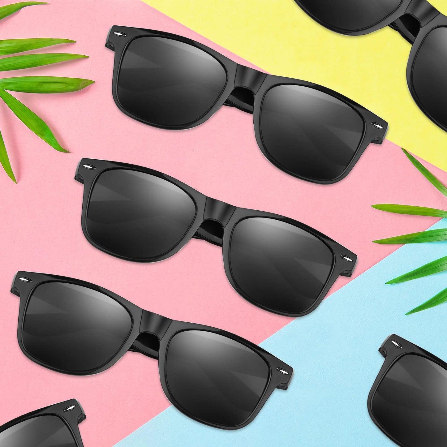 Morcheiong 12 Pack Party Sunglasses In Bulk For Birthday Summer Party Goody Bag Fillers Favors (Black)