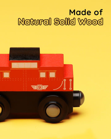 Sainsmart Jr. Wooden Train Set Accessories, 2 Pcs Motorized Train For Toddlers With Magnetic Connection, Battery Operated Train