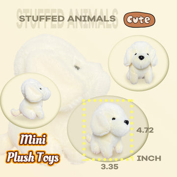 White Puppy Stuffed Animals For Kids And Adults, Mini Animals Plush Toy Key Chain, Cuddly Dog Plushie Toys, Soft Kawaii Dog Stuf