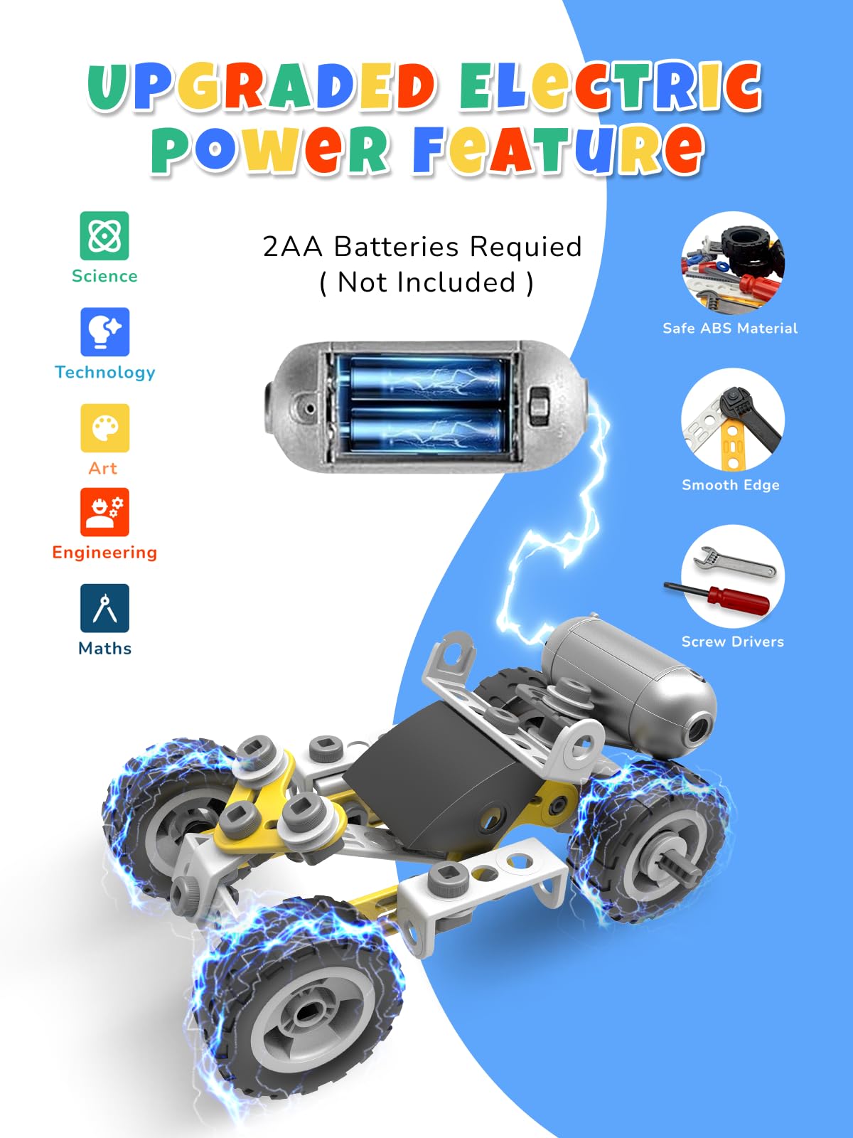 Stem Toys For 5 6 7 8+ Year Old Boy, 10 In 1 Electric Building Toys For Kids Ages 4-8 5-7 6-8, Educational Racing Construction S