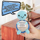 Positive Turtle Crochet  Mini Crochet Turtle Funny Emotional Support Animal Small Crochet Plush Toy with Positive Messages Cheer up Knitted Doll for Women Inspirational Gift Party Decoration(Blue)