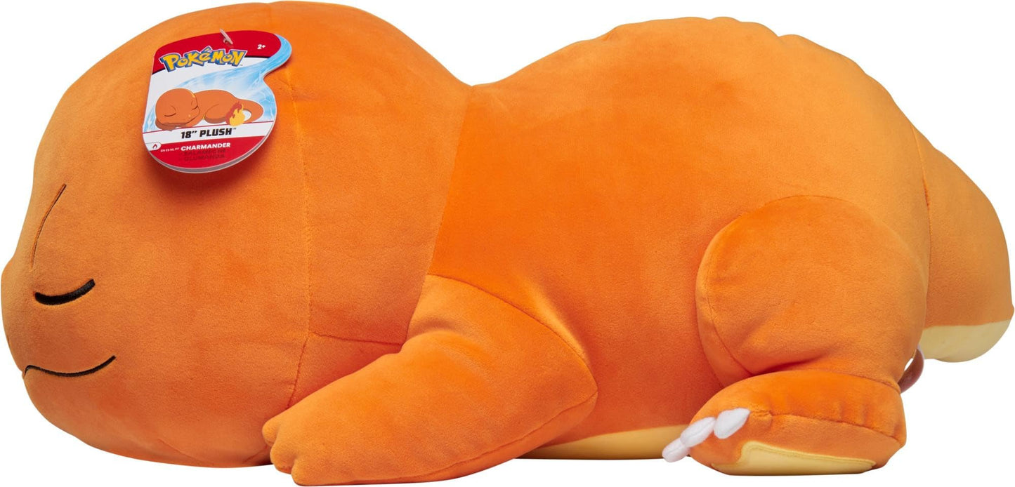Pokemon Charmander Plush, 18-Inch Pokemon Plush Toy - Adorable Sleeping Charmander - Ultra-Soft Plush Material, Perfect For Play