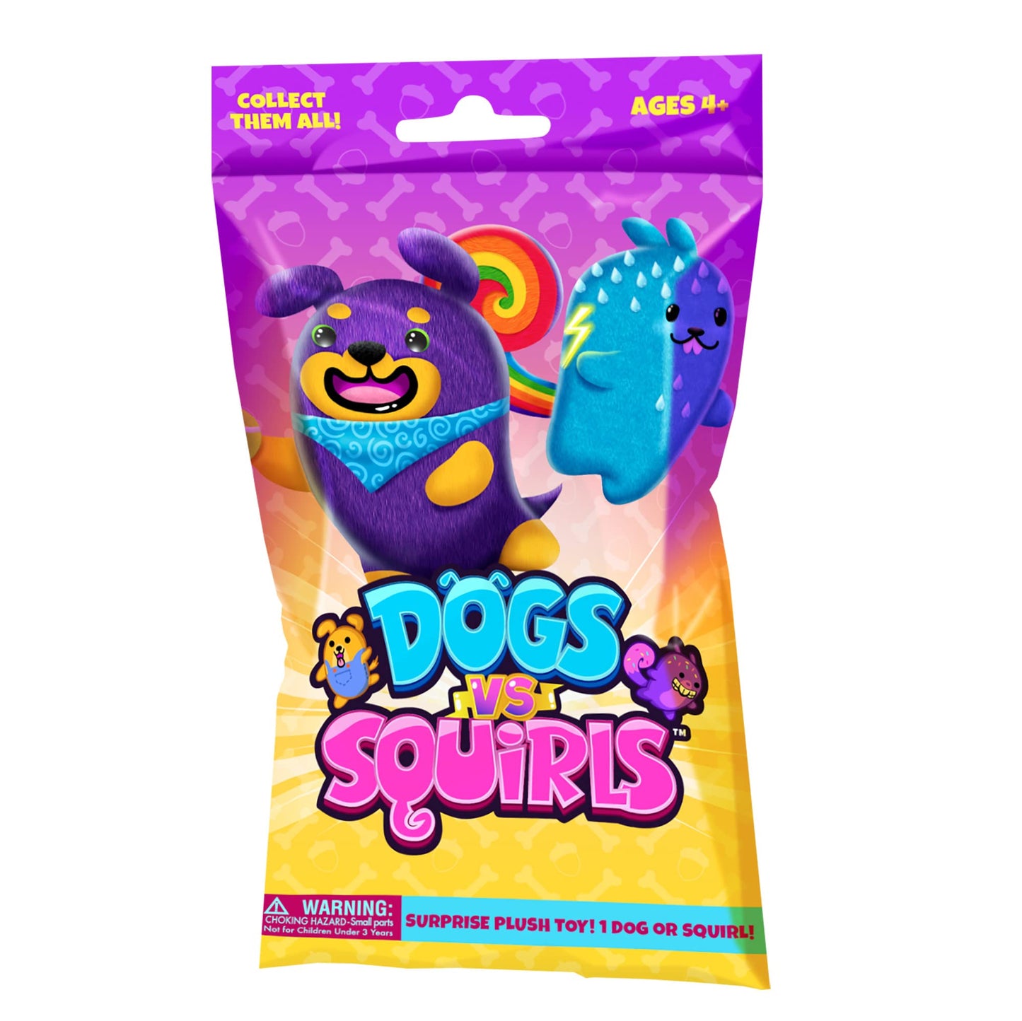 Dogs Vs Squirls - Mystery Bag - 1Pk - 4'' Super-Soft & Bean-Filled Plushies| Collect These As Desk Pets, Fidget Toys, Or Sensory Toys - Great For Kids, Boys, & Girls, V2030