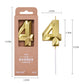 PHD CAKE 2.76 Inch Diamond Gold 4 Number Birthday Candles, Gold Number Candles, Cake Number Candles, Party Celebration