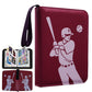Sihdnok Trading Card Binder 4-Pocket Baseball Design Card Album with 50 Removable Sleeves  Holds 400 Cards  Sports & Game Collectible Card Holde