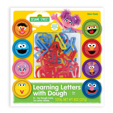 Sesame Street Learning Letters With Dough | 8 1-Oz Cans Of Sesame Street Dough & 26 Letter Molds | Gift For Kids | Fun & Educational