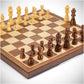 Chess Set Board Games For Adults: Handmade Walnut Wooden 15' 2 Extra Queens Folding Portable Travel Gift Idea Pieces Storage Bags Instructions