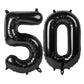 50 Balloon Number, Black Number 50Th Birthday Balloons 40 Inch, 50 Years Old Black Birthday Decorations For Men Women, 50Th Anni
