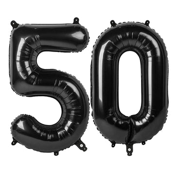 50 Balloon Number, Black Number 50Th Birthday Balloons 40 Inch, 50 Years Old Black Birthday Decorations For Men Women, 50Th Anni
