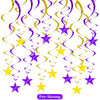 BEISHIDA Purple Gold Star Hanging Swirl Decorations, Birthday Hanging Party Supplies for Graduation Wedding Baby Shower Birthday