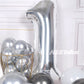Aule 40 Inch Big Silver 1 Balloon Number Large Foil Helium Number Balloons 0-9 Jumbo Giant Happy 1St Birthday Party Decorations