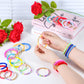 Zhlishqinjj 96 Pcs Colorful Friendship Heart Bracelets, Cute Clay Beads Bracelet Bulk Colorful Heart Friendship Surfer Bracelets