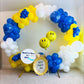 Paready Blue And Yellow Balloons, 30 Pcs 12 Inch Matte Yellow Blue And White Latex Balloons With Ribbons For Birthday Baby Showe