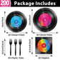 200 Pcs Vinyl Record Tableware Disposable For 1950'S Rock Music Party Supplies Back To 50S Rock Dinnerware Set Dessert Paper Plates Napkins Forks 50'S Theme Rock Party Retro Decorations Serve 50 Guest