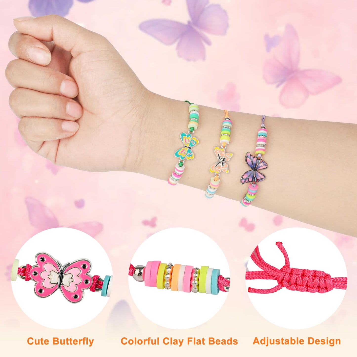 LiYiQ 122 Pcs Butterfly Party Favors included Straw Slap Bracelets Make Your Own Butterfly Stickers and Gifts Bags for Butterfly
