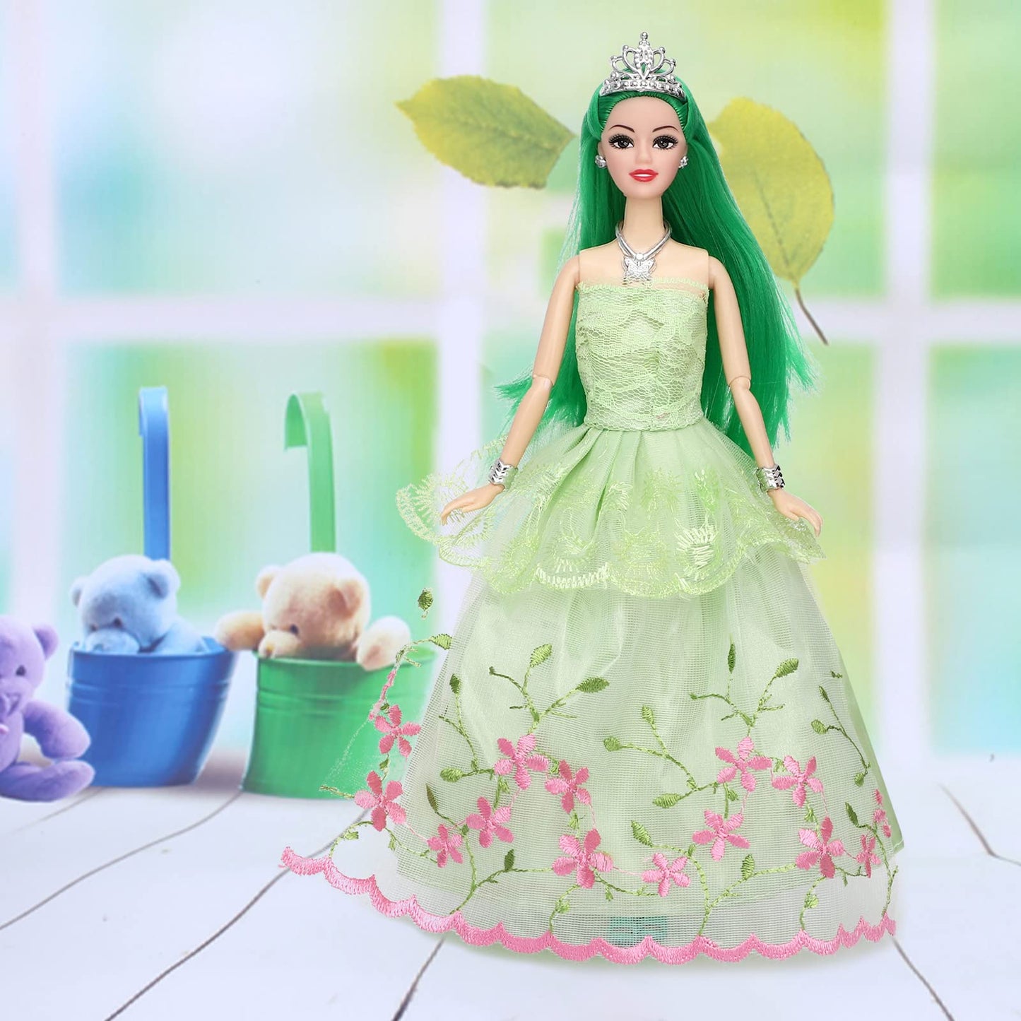 Onest 5 Sets 11.5 Inches Princess Girl Dolls Include 5 Pieces Girl Princess Dolls, 5 Pieces Handmade Doll Clothes, 5 Pairs Of Doll Shoes