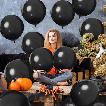 Guasslee 24Pcs Black Balloons Clearance 18 Inch Big Black Latex Balloons Large Black Balloons For Birthday Wedding Halloween Party New Year'S Day Decorations Supplies