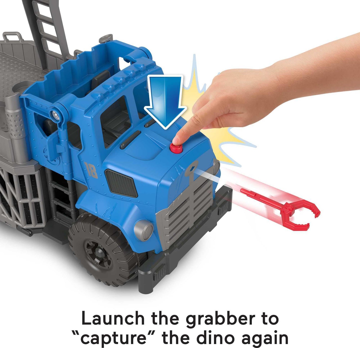 Fisher-Price Imaginext Jurassic World Dino Hauler Vehicle with T. rex, 5-Piece Playset, Multicolor, Ages 3+ Years, Model GVV50