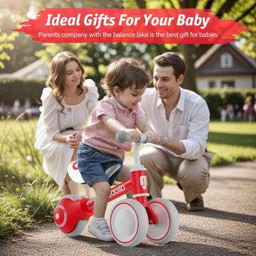 Allobebe Baby Balance Bike-Gifts And Toys For 1 Year Old Girls Boys No Pedal Bicycle With Adjustable Seat 3 Wheels Toddler Bike For 12-36 Months Baby