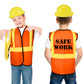 Gejoy 48 Pcs Kids Construction Birthday Party Supplies Worker Costume Role Play Construction Hats And Vests For Kids Tote Bag And Traffic Cones For Dress Up Supplies