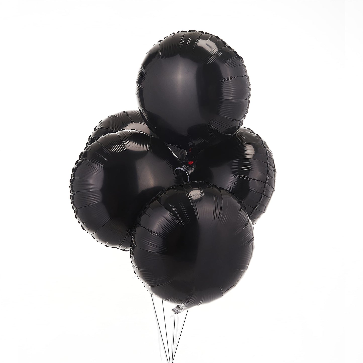 Black Foil Balloons, Round Shape 10Pcs Big Mylar Balloons Helium Balloons For Birthday Baby Shower Wedding Party Decoration 18 I