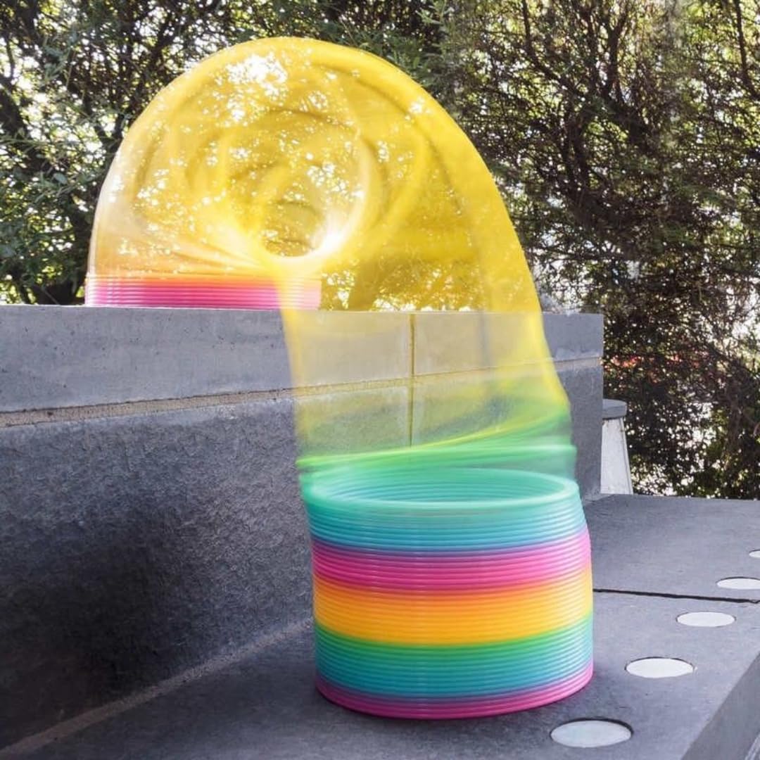 Liberty Imports 6 Jumbo Rainbow Coil Spring - Giant Classic Novelty Toy, Big Fun Large Magic Walking Magic Spring for Fidget and