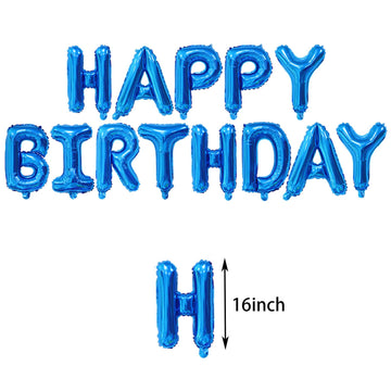 16 Inch Dark Blue Happy Birthday Banner Balloons Aluminum Foil Letters Banner Balloons Sign For Men Women Kids Birthday Party De