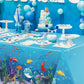 4 Pack Under The Sea Tablecloths Ocean Waves Underwater Table Cover Ocean Animals Table Cloth Ocean Sea Life Tablecloth Ocean An