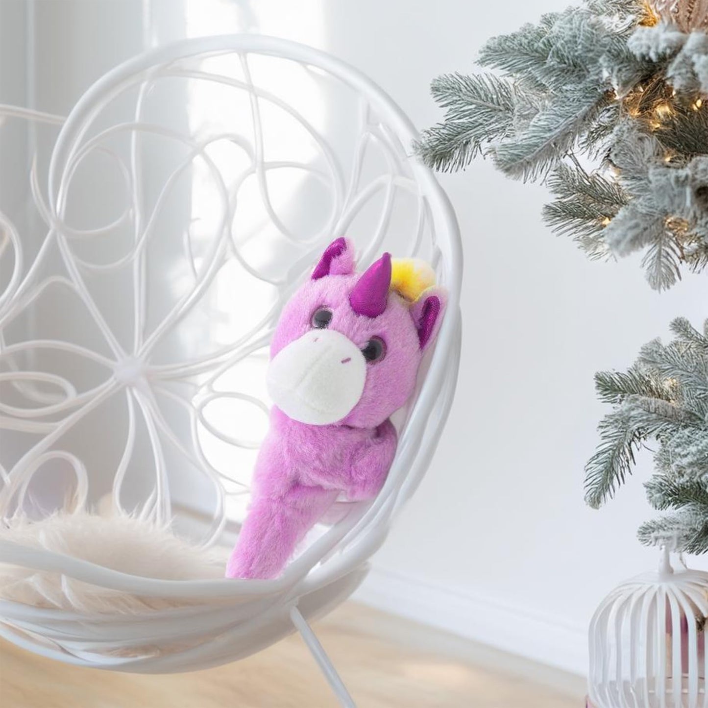 Unicorn Slap Bracelets Stuffed Animals - Plush Toy For Kids And Teens, Toddler Bed And Stroller Toys, Purple,8.5''