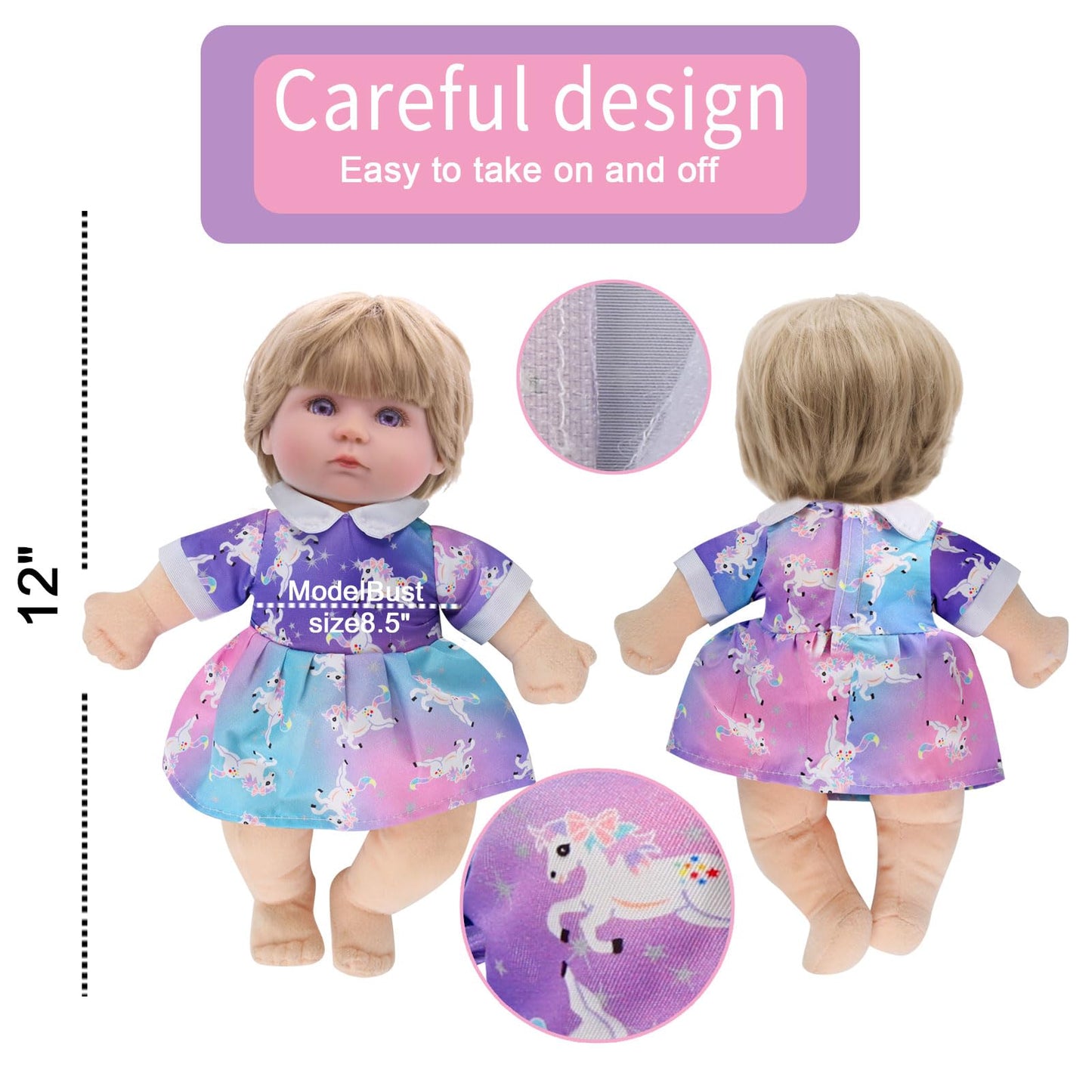 Girl Doll Clothes And Accessories 6 Sets Doll Clothes For 12 Inch Dolls Alive-Baby Doll Clothes Dress Pajamas Lovely Baby Doll Outfits Accessories For Christmas Birthday For Little Girl