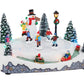 Top Treasures Animated Christmas Village Skating Pond - Lighted Musical Snow Scene, 11x7.5 In, Ceramic, Multicolor