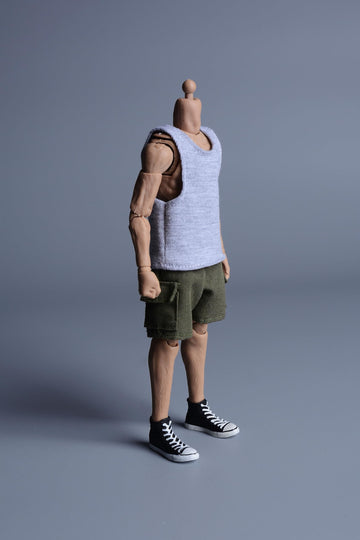 Meetoget 1/12 Scale Male Figure Doll Clothes Daily Sports Singlet Action Figure Relax,Grey Pu002Us