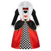 Lmyove Girls Queen Of Hearts Costume Kids, Red Heart Queen Fairytale Outfit For Girls, Halloween Costume Dress Up Cosplay