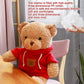 Aucooma Teddy Bear Stuffed Animal Cute Red Hoodie Bear Plush Toys Gifts For Kids 11.8 Inches