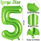 Green Number 5 Balloon 40 Inch, Big Large Foil Helium Number Balloons, Jumbo Giant Mylar Number 5 Balloons For 5 Year Old Birthd