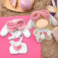 17cm Doll Clothes Labubu Clothes for 6.7inch(17cm) Dolls enhanced Doll Outfit with Hat and Accessories(Clothes Only) (Pink White)