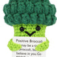 Dafuriet Mini Funny Positive Potato, 3 Inch Knitted Wool Doll With Positive Card For Cheer Up Gifts And Party Decorations, Cute Wool Positive Potato Crochet Doll For Birthday Gifts (Broccoli)