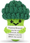 Dafuriet Mini Funny Positive Potato, 3 Inch Knitted Wool Doll With Positive Card For Cheer Up Gifts And Party Decorations, Cute Wool Positive Potato Crochet Doll For Birthday Gifts (Broccoli)