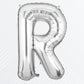 Flyloons Silver Alphabet Letter Foil Balloons for Name R Birthday Decoration Items, Anniversary, Baby Shower, Bachelorette, Wedd