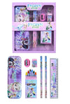 Brand Conquer Combo Of Pen(Glitter) With Kids Cartoon Hello Kitty Printed Stationary Set For Girls Boys - With Pencil Case,Two P