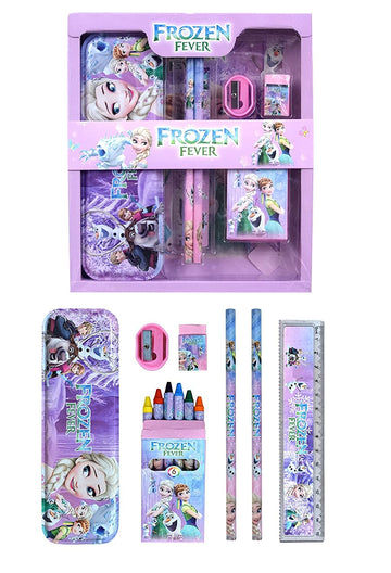 Brand Conquer Combo Of Pen(Glitter) With Kids Cartoon Hello Kitty Printed Stationary Set For Girls Boys - With Pencil Case,Two P
