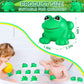 Mgztthw 18 Pcs Rubber Frogs For Kids, Cute Floating Squeaky Frog Bath Toy Mini Plastic Frogs For Cake Decoration Classroom Carni