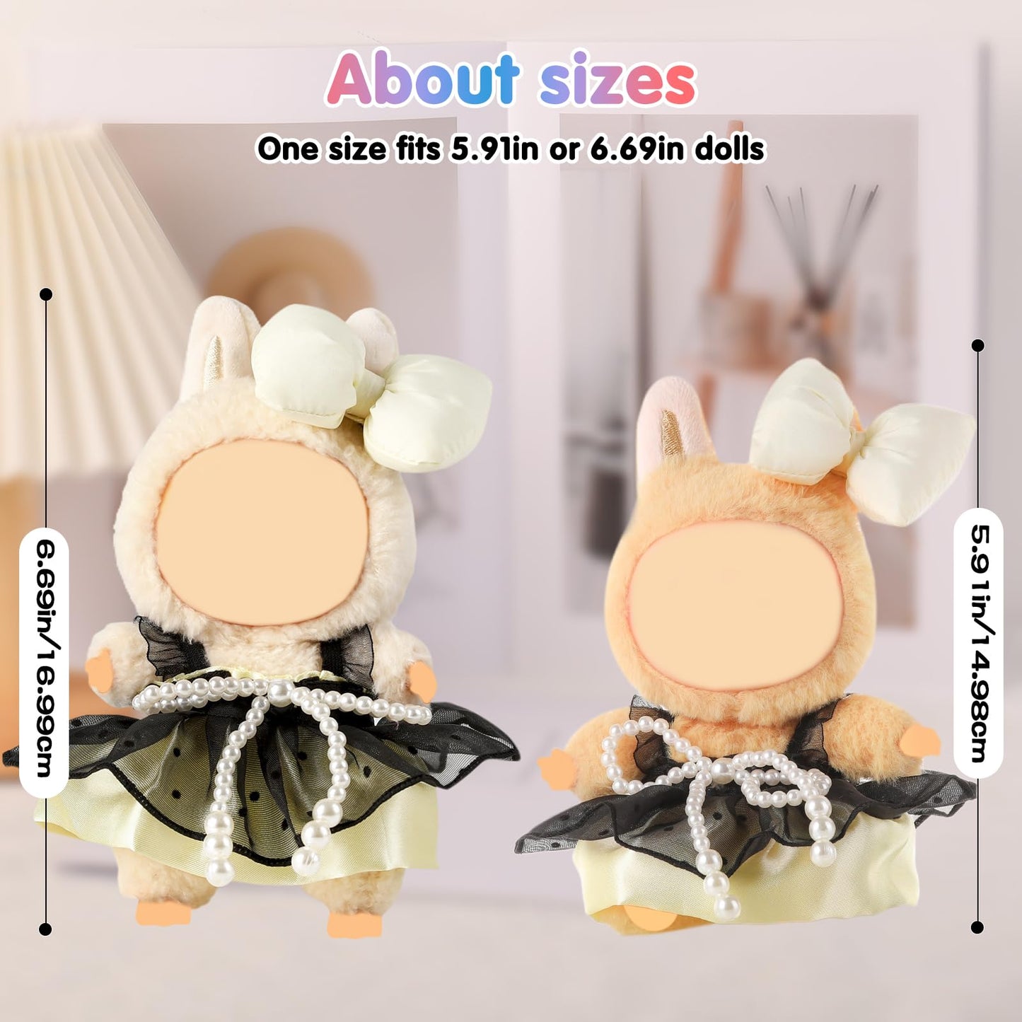 Clothes for 15-17cm Doll  Skirt Set for Dolls  1 Piece Skirt Outfit enhanced Fashion Cute Dress for 15-17cm Dolls Accessories (NO Doll) (White Bow)