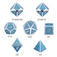 DnDnD Glowing DND Metal Dice Set,Luminous Blue Metal Dice for Role Playing Game Dungeons and Dragons RPGs and Other Table Games