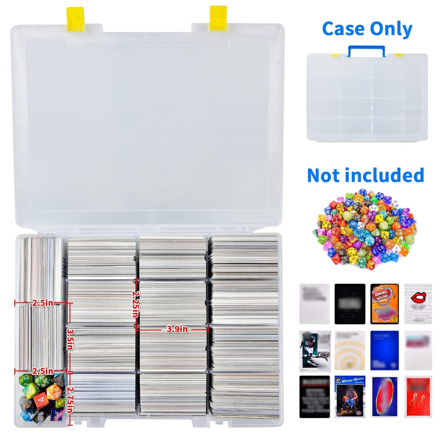 Xuerdon Trading Card Storage Box  2300+ Playing Card Case Holder Organizer Compatible with PM TCG/for Yugioh/for CAH/for Phase 10/ for Topps Football Baseball Sports Cards (Case Only) - White