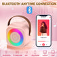 Karaoke Machine Microphone For Kids, 8-12 Years Old Girl Gift Toys Portable Bluetooth Speaker With Wireless Microphone And Led Lights, Birthday Gifts For Girls Ages 4, 5, 6, 7,9, 10 Singing Mic-Pink