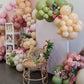 Pink And Green Balloons, 12 Inch Sage Green Dusty Pink Metallic Gold Balloons Set, Olive Green Pink Sand White Gold Confetti Bal