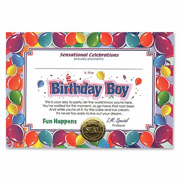 Birthday Boy Certificate
